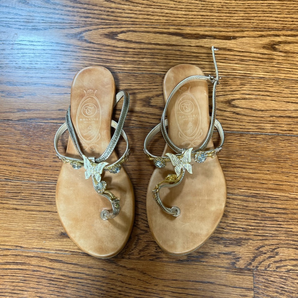 Leather Sandals with gold and silver embellishments